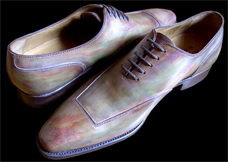 Altan shoes, bottier a Paris, patine aquarelle par Paulus Bolten, patine en 7 couleurs...