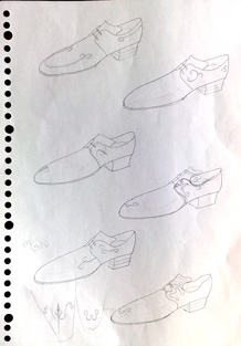 Paulus Bolten collection art-shoes Baroque, croquis ayant servi a la realisation
