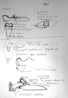 Paulus Bolten collection art-shoes Baroque, croquis de recherche de forme
