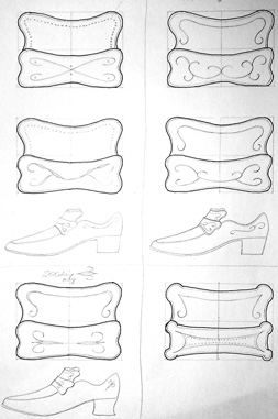 exemple de croquis pour le mocassin