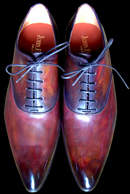 John Foster, patine en rouge bleue acajou, bordeau et purple...