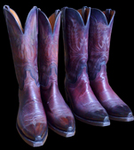 Luchesse, couple de bottes patine en 5 tons glacage adapte pour Madame et pour Monsieur...