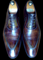 Weston, excellente chaussures, des famille des Conti... bien usees, mais sauve par une patine en 6 tons...
